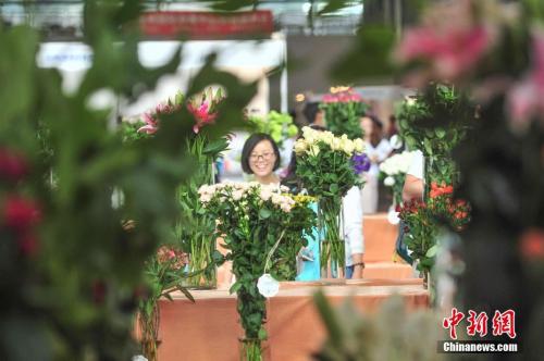 昆明国际花卉展资料图。中新社记者 刘冉阳 摄