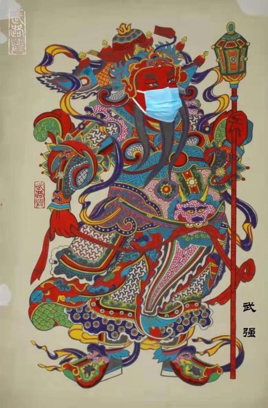 好看武强年画艺人创作新年画宣传防疫战疫