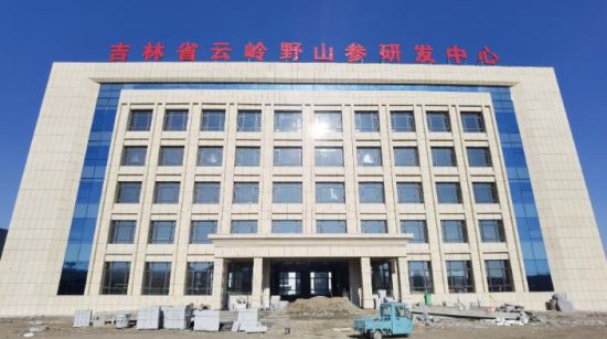 10月20日,在柳河县云岭野山参科技产业园项目建设现场,一栋栋造型新颖