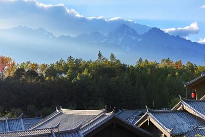 晴窗对坐绿满腹，雪山深处惬意浓，一趟高铁即可拥有