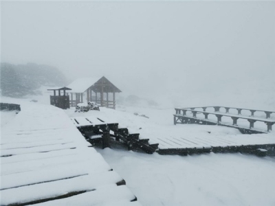 清明时节到轿子雪山踏雪别有风味