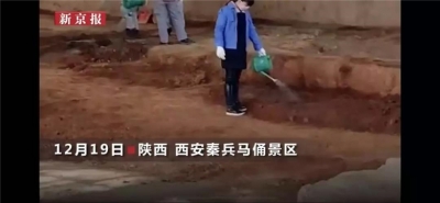 为啥给兵马俑浇水？网友：明年秋天能长出新的吗？官方回应了……