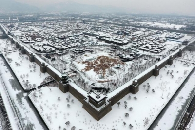 银装素裹, 雪落太原古县城 
