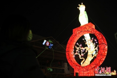 北京丰台南宫点亮5000余盏彩灯并进行直播 市民可线上赏灯