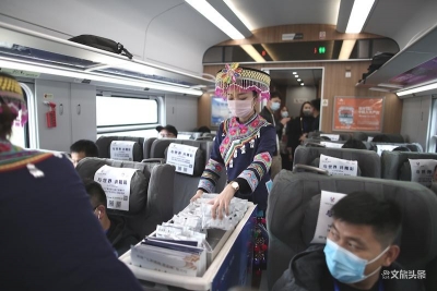 以轨道载滇南文化 “七彩滇南·第壹城”复兴号动车圆满首发