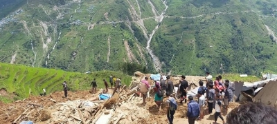 尼泊尔山体滑坡造成5人死亡 30余人失踪