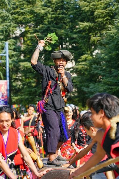 敲响木鼓 跳起歌舞 云南民族村有声有色喜迎元旦