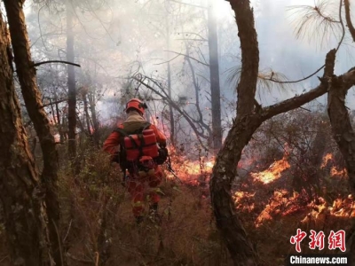 云南大理发生森林火灾 出动直升机参与扑救