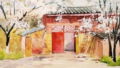 人间最美三月天——个旧画家笔下的加级寨梨花谷