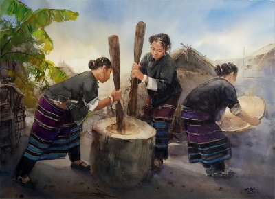 用画笔书写民族一家亲，这位画家根植于大理近40年！