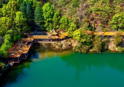 春到易门：柳翠莺啼花着锦，和融春光漫水城