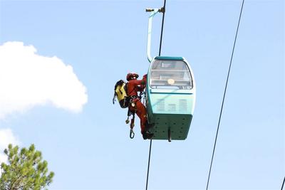 思茅区开展索道高空救援及水上救援安全演练培训