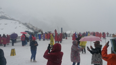 丽江玉龙雪山又下雪啦！风景超美！今日冰川公园索道票已售罄