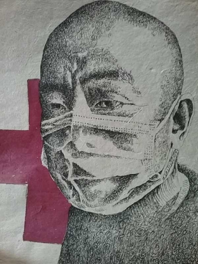 丽江抗“疫”作品展｜木云柏：钢笔画《一定会胜利》